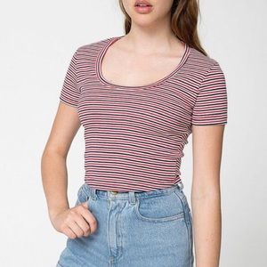 American Apparel Striped Baby Rib Crop Top